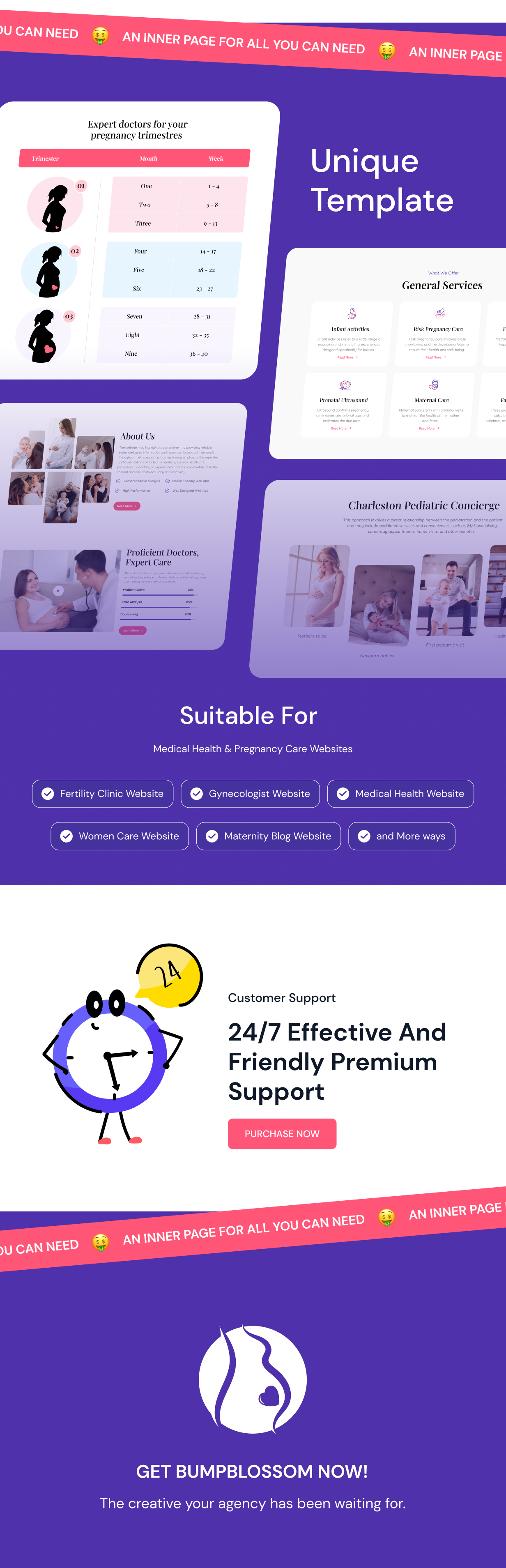 BumpBlossom - Pregnancy Fertility and Gynaecologist Figma Design Template - 4