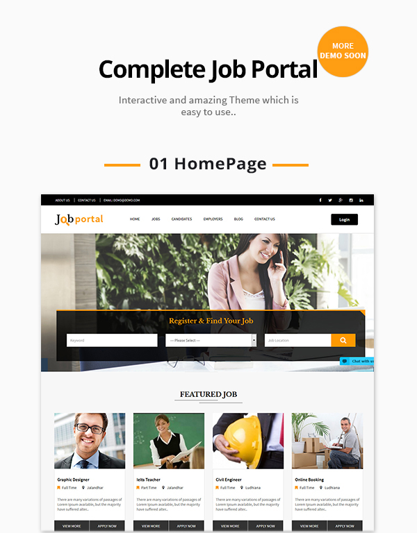 Job Portal Script homepage 