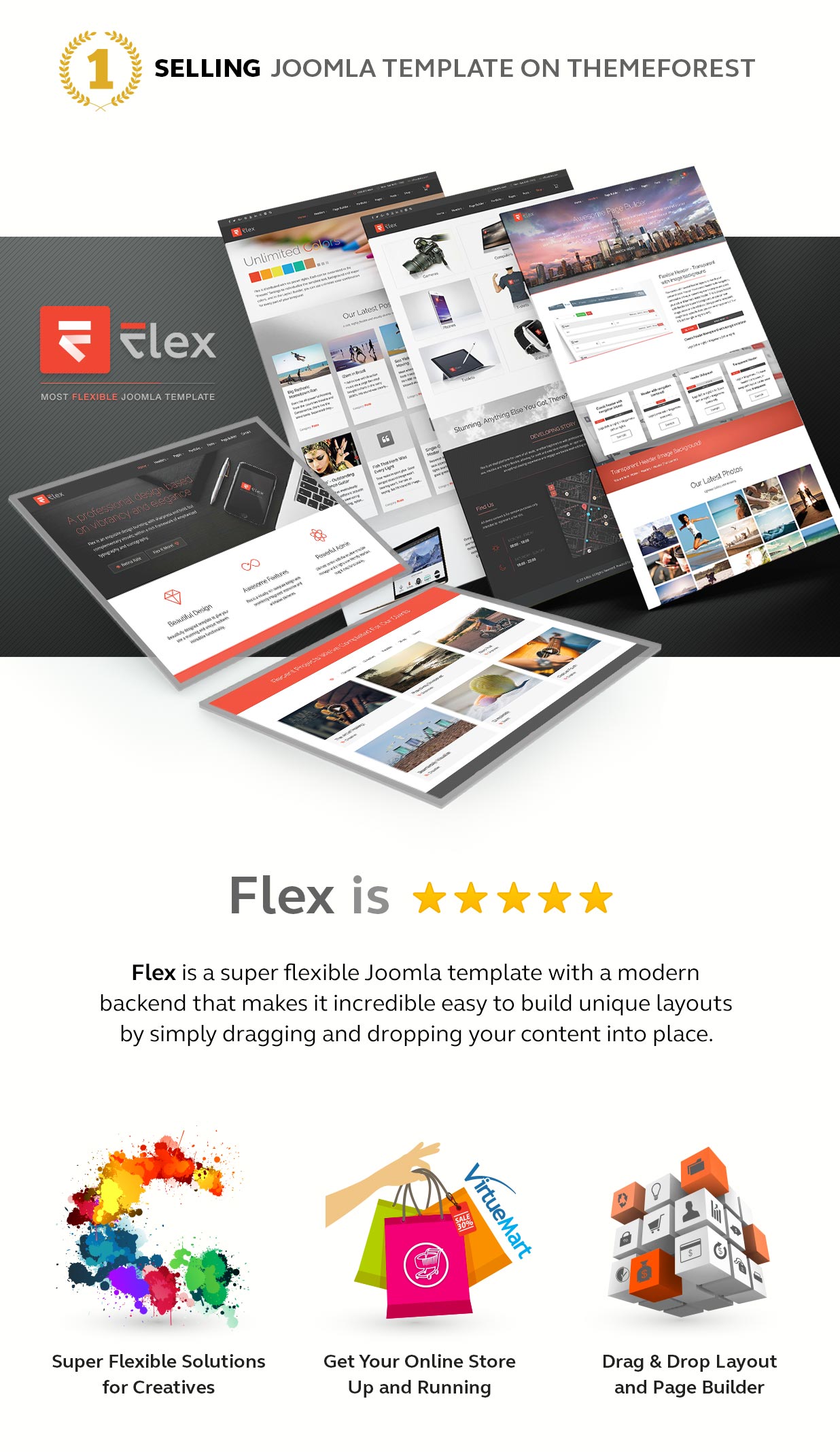 Flex - Multi-Purpose Joomla template - #1 Selling in 2016, 2017, 2018 and 2019