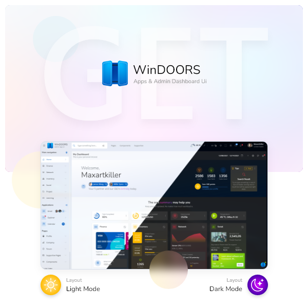 Getwindoors Admin UX UI dashboard is bootstrap 5 HTML template