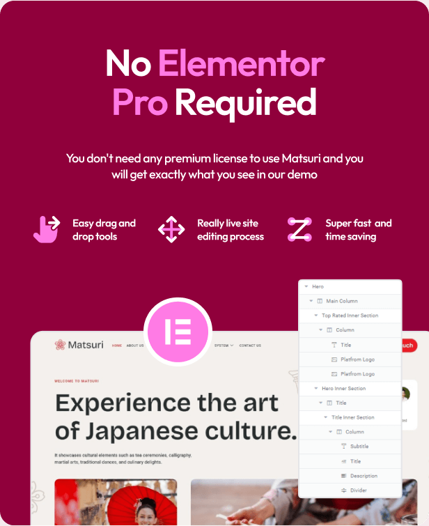 Matsuri - Japanese Culture Day Elementor Template Kit - 4