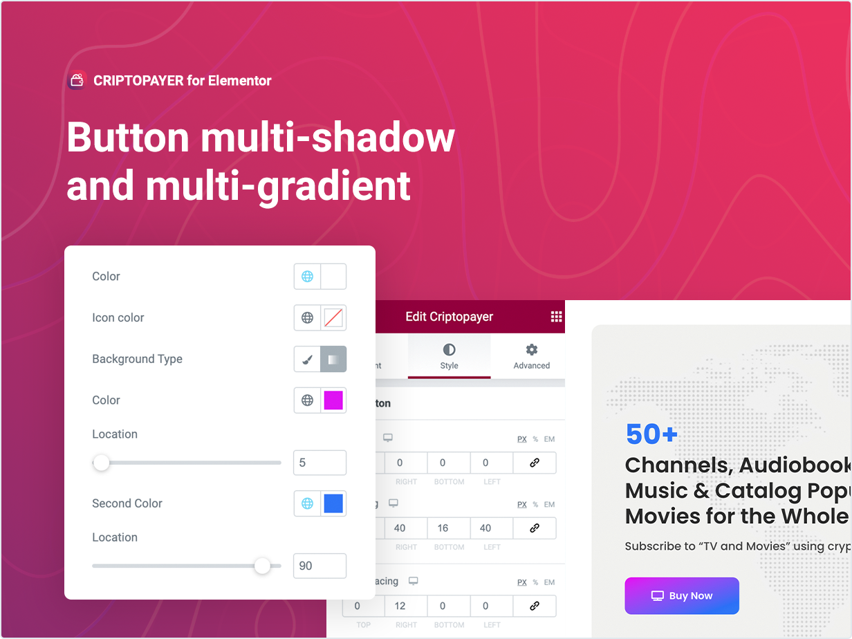 Button multi-shadow and multi-gradient