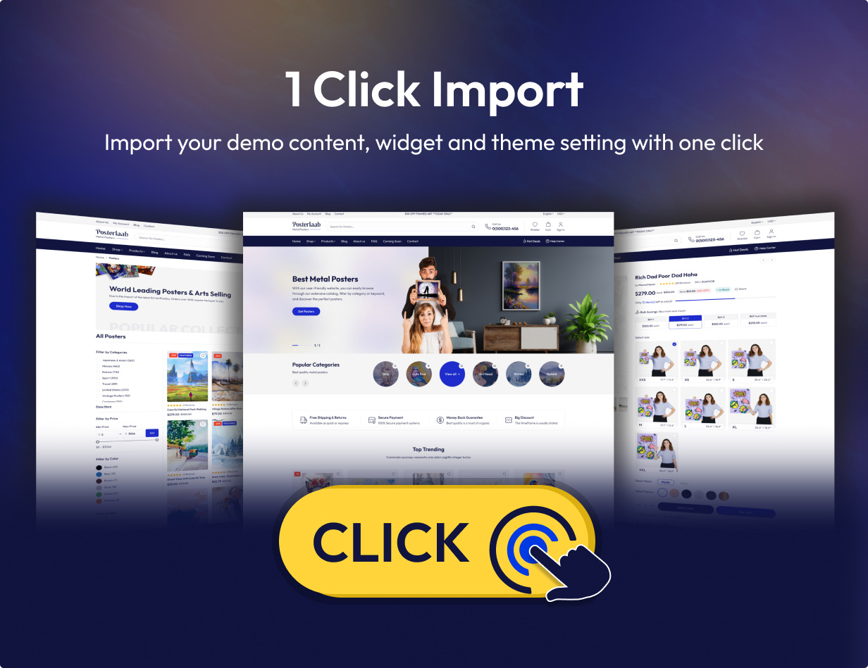 One click demo import