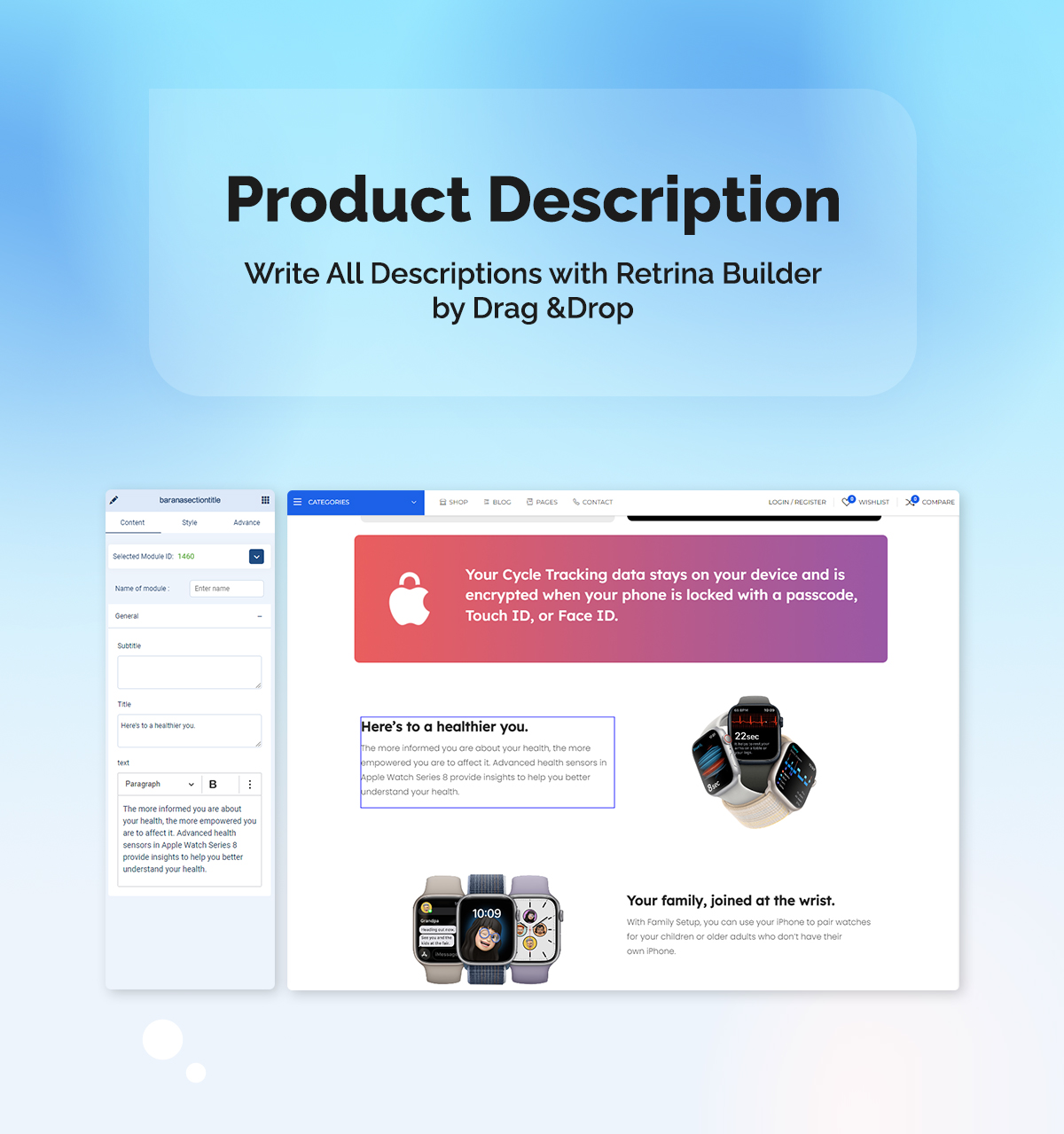 Barana Theme - OpenCart Live Drag and Drop Page Builder