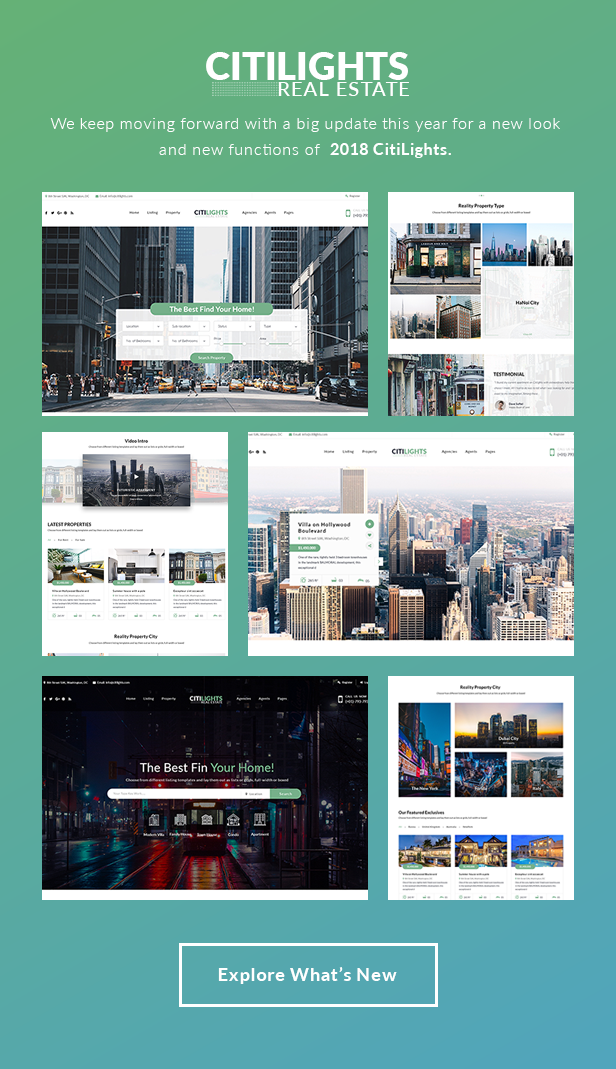 citilights real estate template features