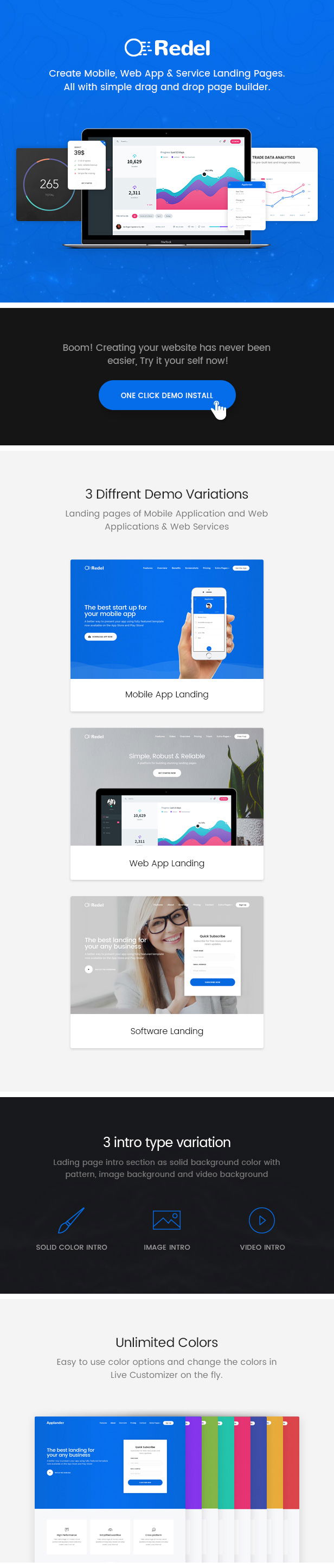 Redel Theme Features
