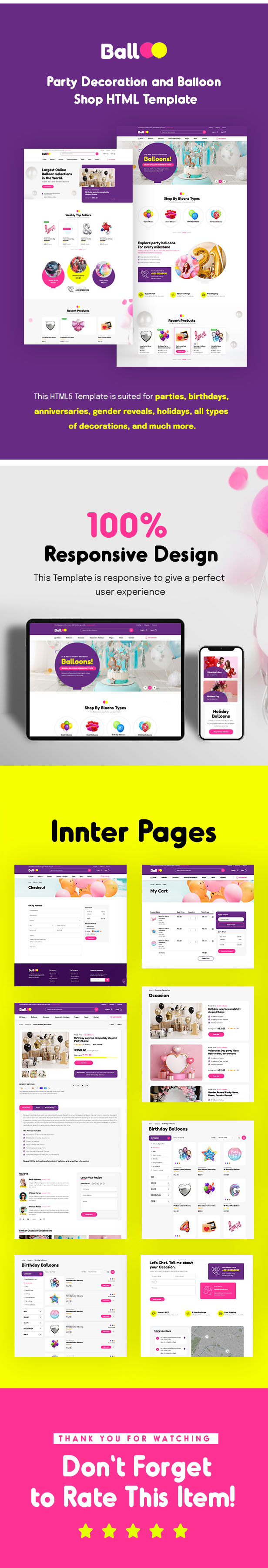 Balloo | Party Decoration and Balloon Shop HTML Template - 1
