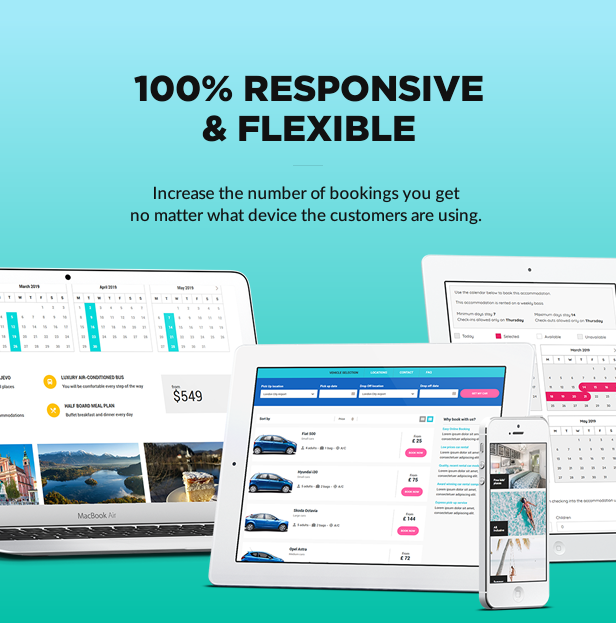 100% responsive and flexible