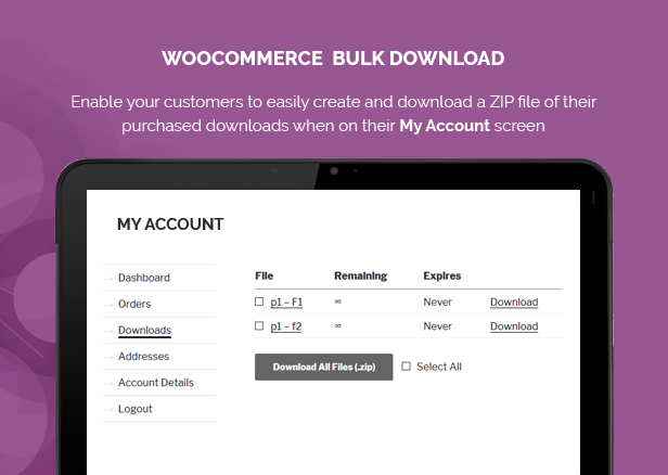 Woocommerce Bulk Download - 1