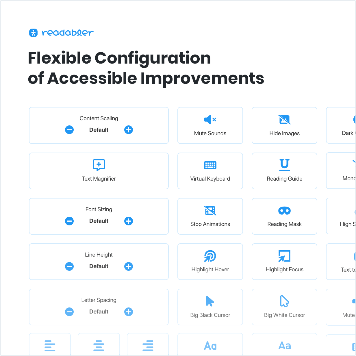 Configuração flexível de melhorias acessíveis