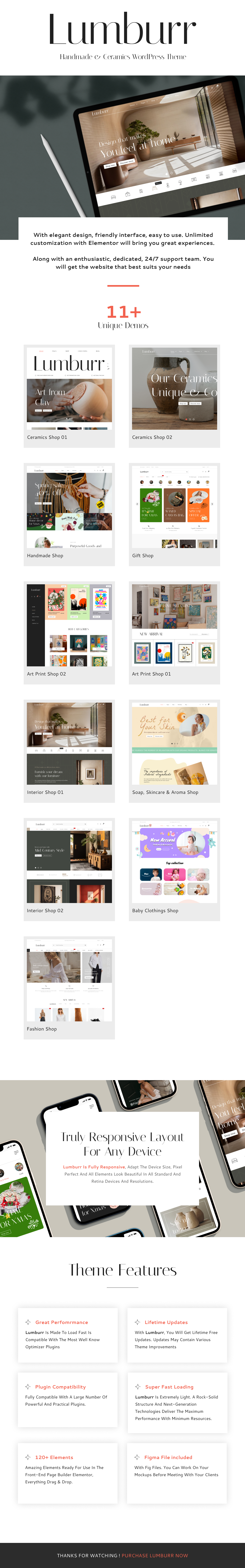 Lumburr - Handmade & Ceramics WordPress Theme