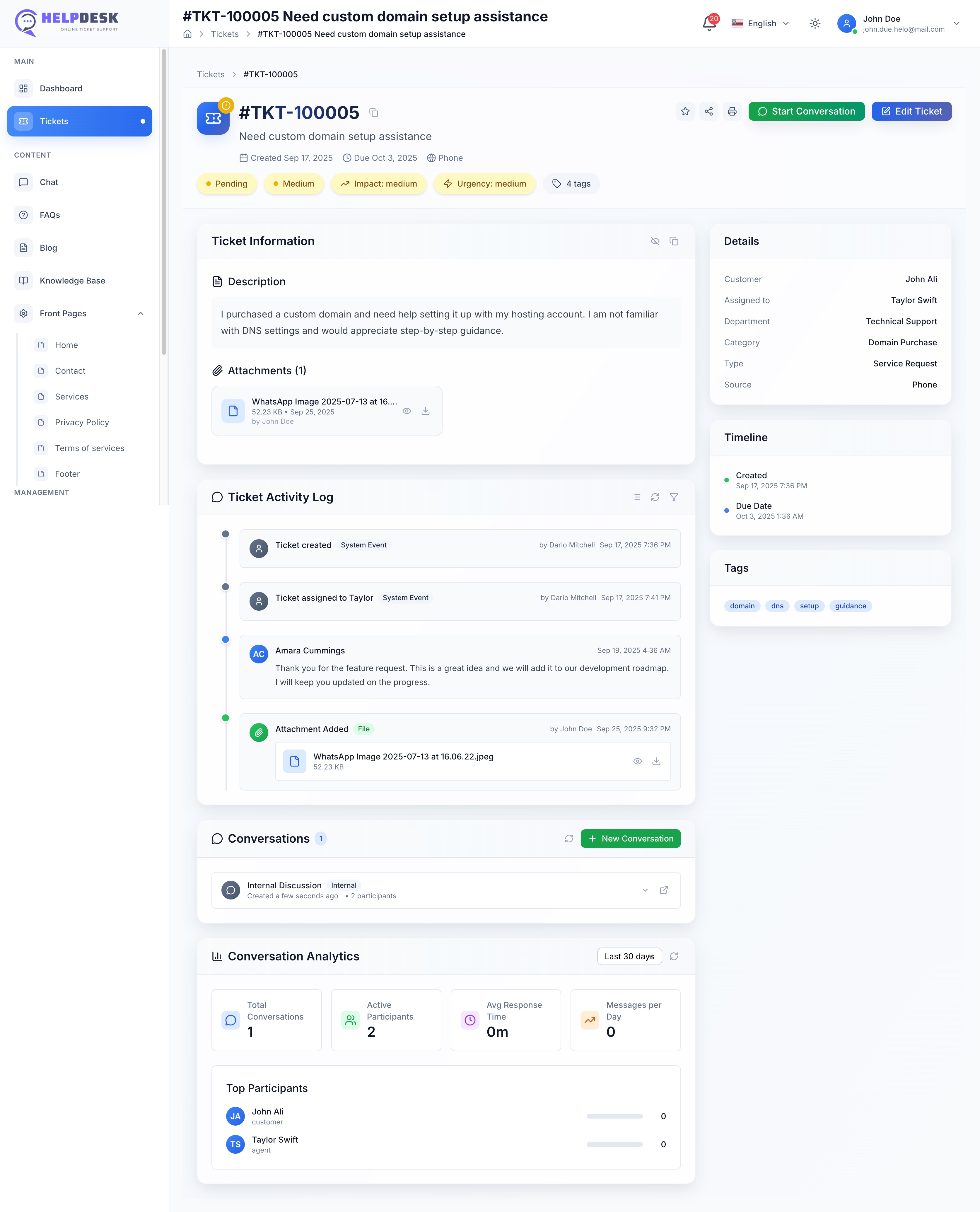 Real-time Live Chat Interface