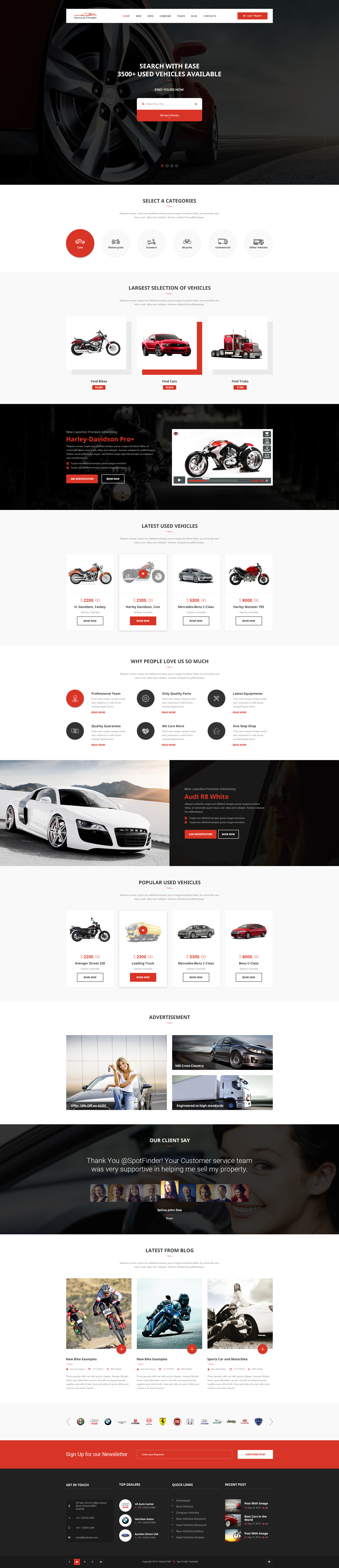 Vehicle Finder and Booking PSD Template
