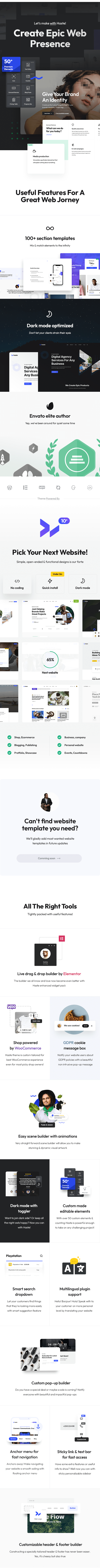 Haste theme main features