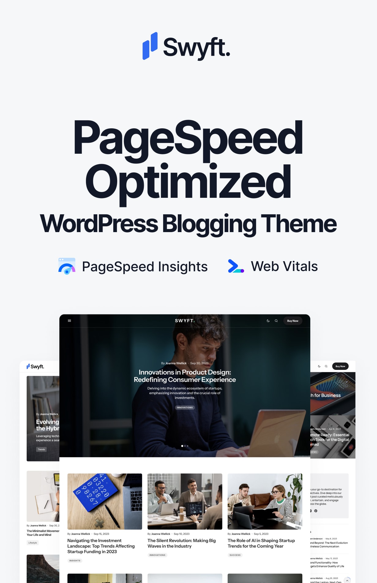 Swyft - Tema de blog WordPress otimizado para PageSpeed ​​- 1