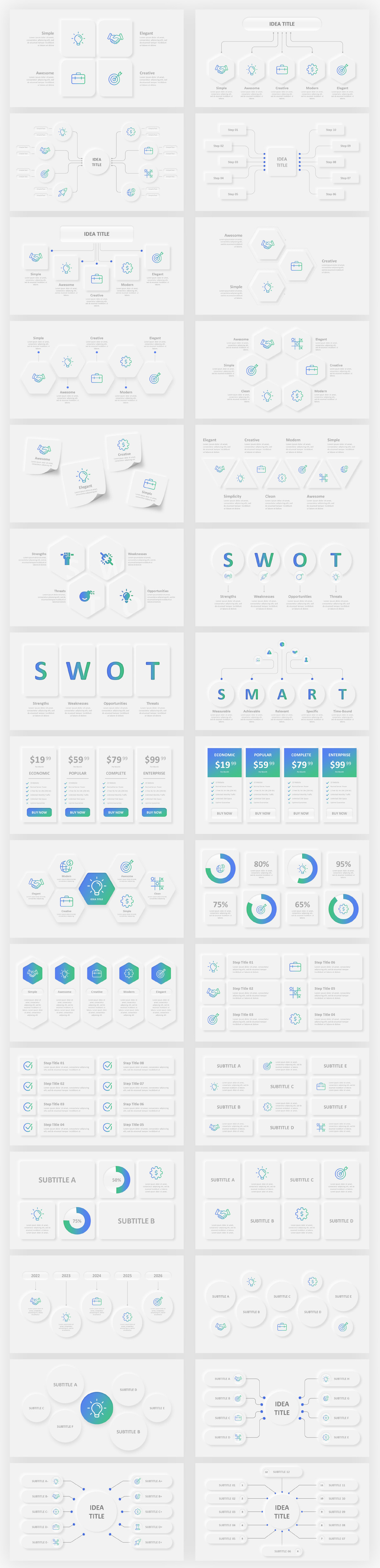 Infographics Complete Bundle PowerPoint Templates - 120