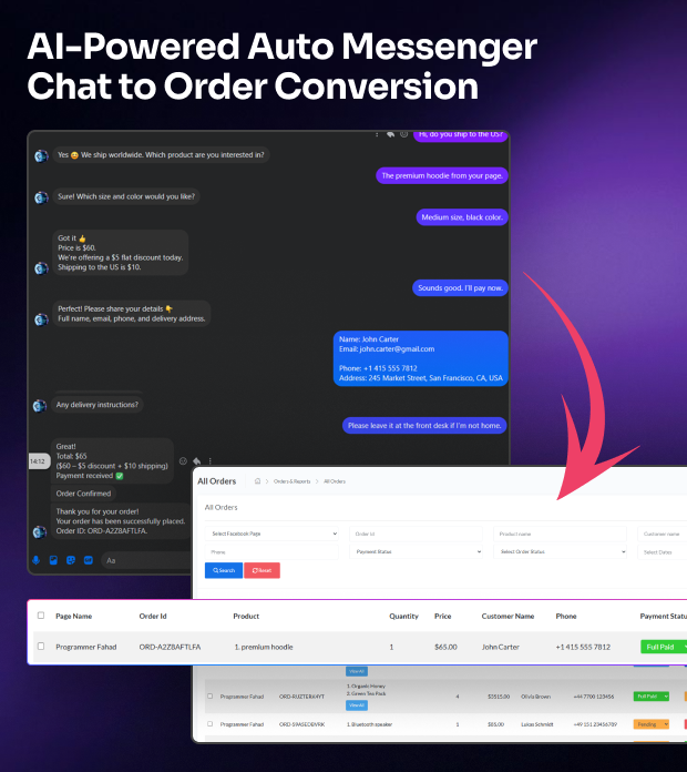MessOrder – AI Powered Messenger Chat-to-Order Auto Conversion & Dashboard Order Storage (SaaS) - 2
