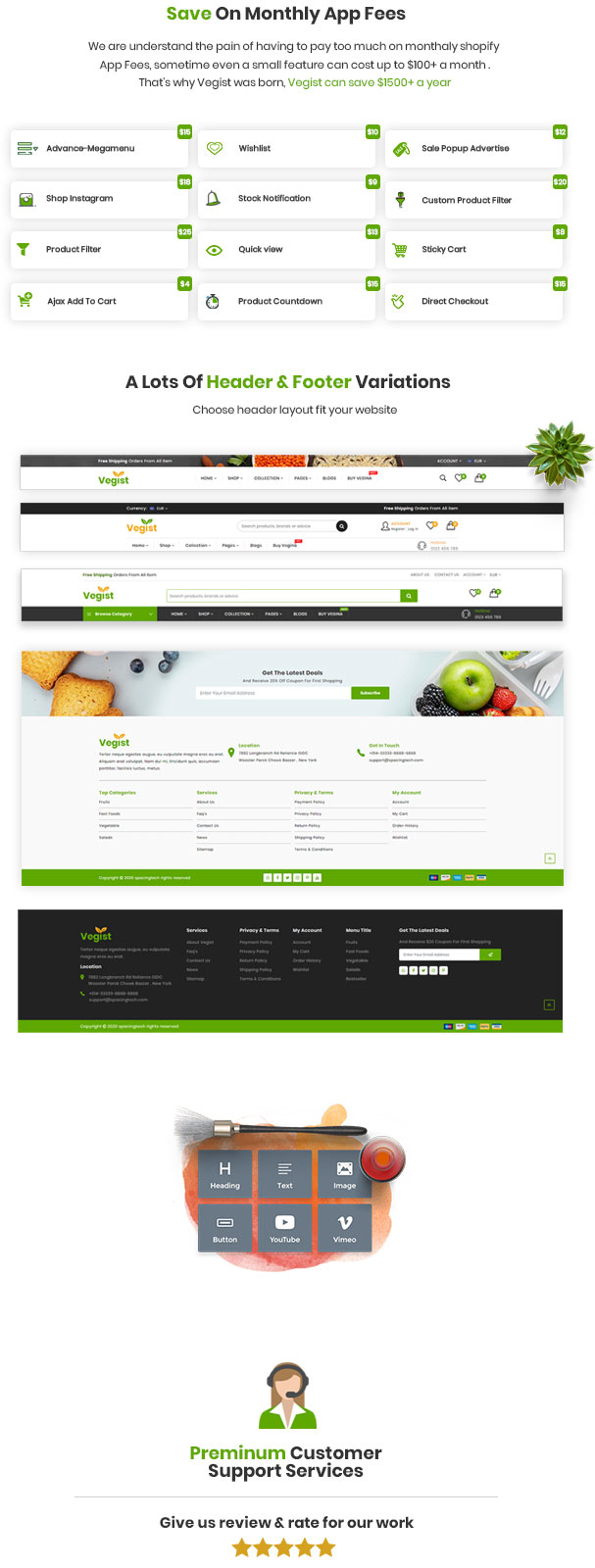 Vegist - The  Vegetables, Supermarket & Organic Food eCommerce Shopify Theme - 9