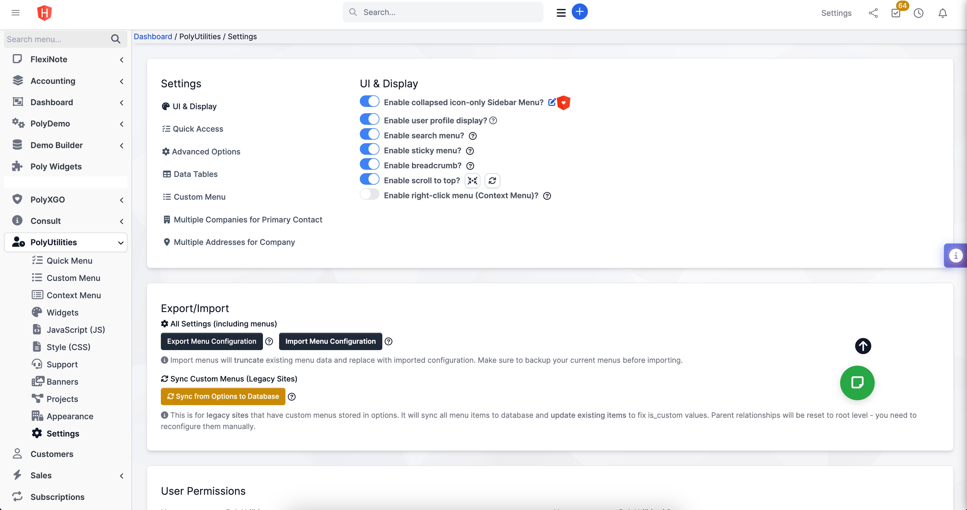 PolyUtilities for Perfex CRM: Quick Access Menu, Custom JS, CSS, and More - 2