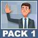 FlicFland - Businessman And Businesswoman Cartoon Characters Pack 1