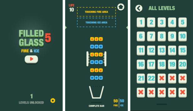 Filled Glass 5 Fire & Ice - HTML5 Game (Construct3) - 1
