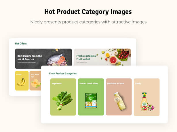 Hot Product Category Images Nicely presents product categories with attractive images