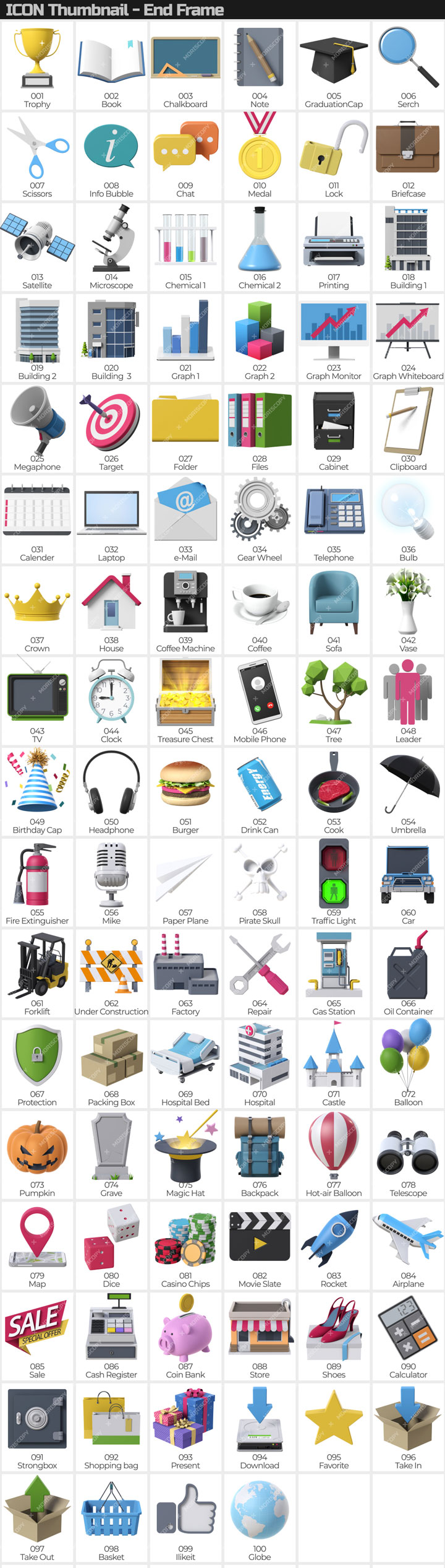 100 3D Icons Pack - 2