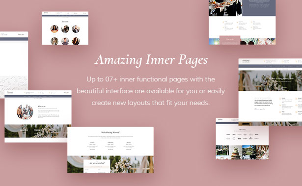 Powerful Inner Pages to build a Wedding Photography WordPress site