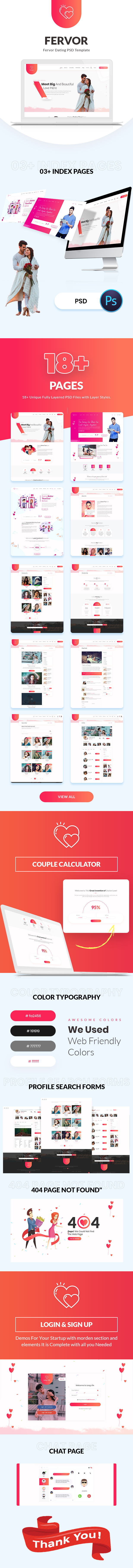 Fervor Dating PSD Template - 2