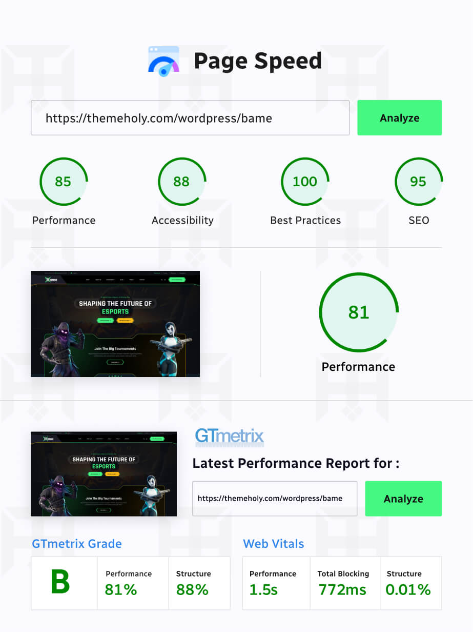 Bame - eSports and Gaming WordPress Theme