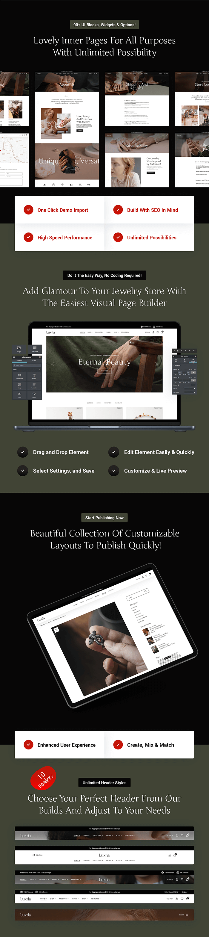 Luxria - Modern Jewelry Store WordPress Theme - 8