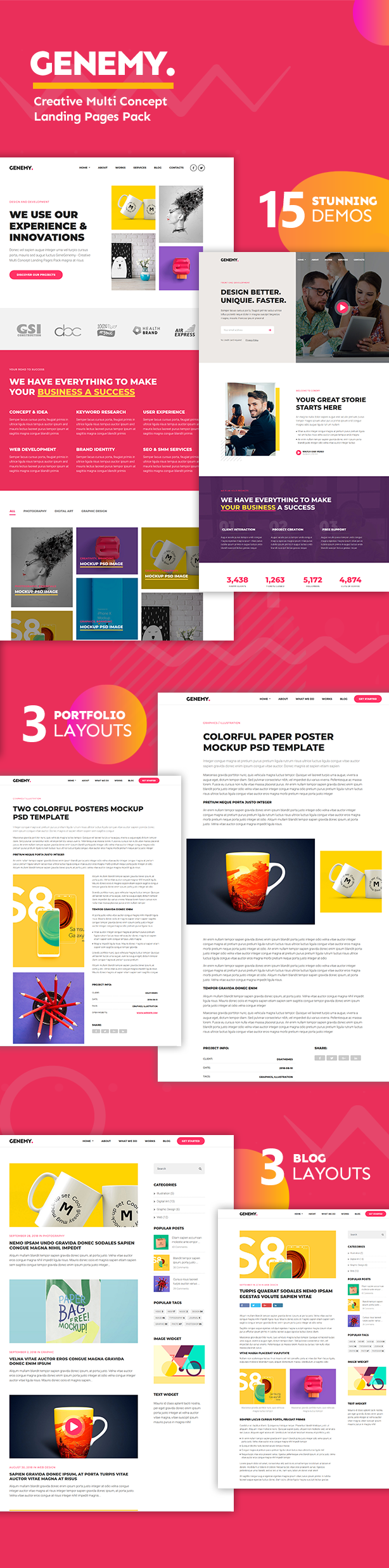 Genemy - Creative Minimal Landing Page Builder for Digital Startup Design Studio Agency in Marketing - 4