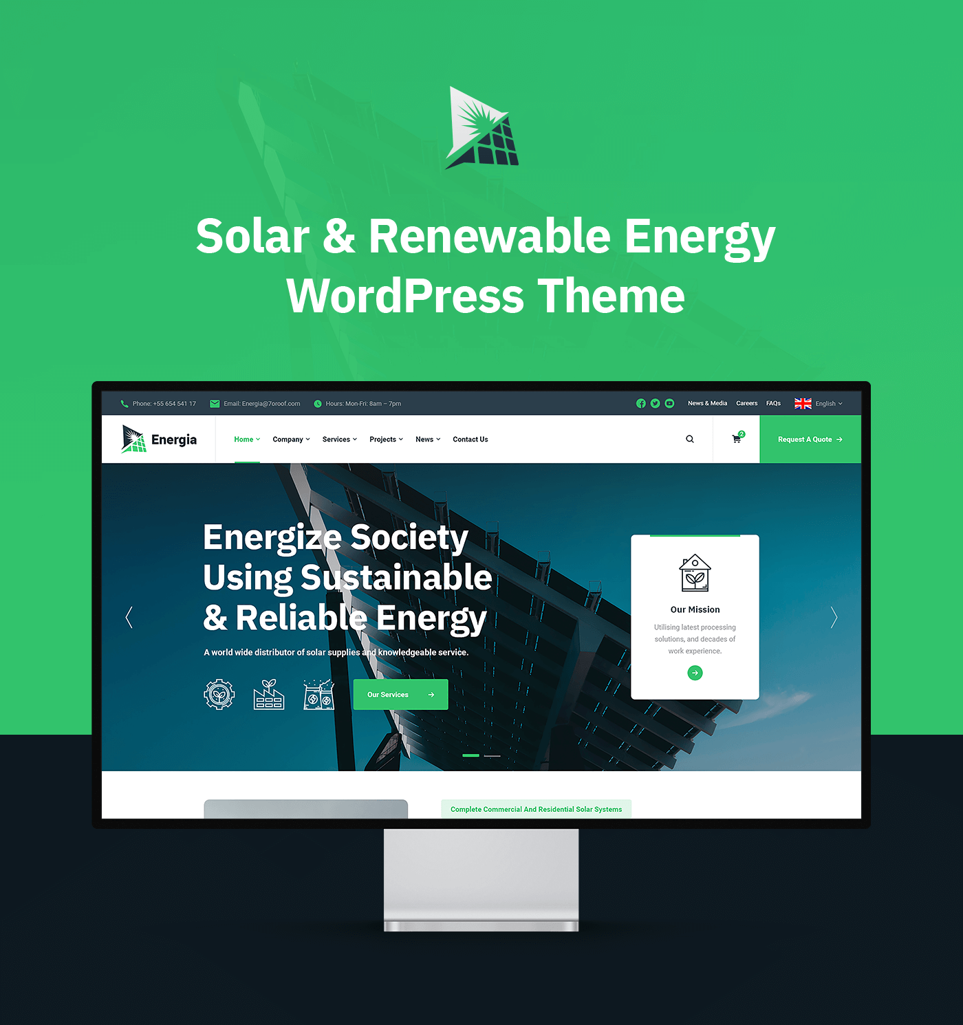 Energia - Renewable Energy WordPress Theme - 5