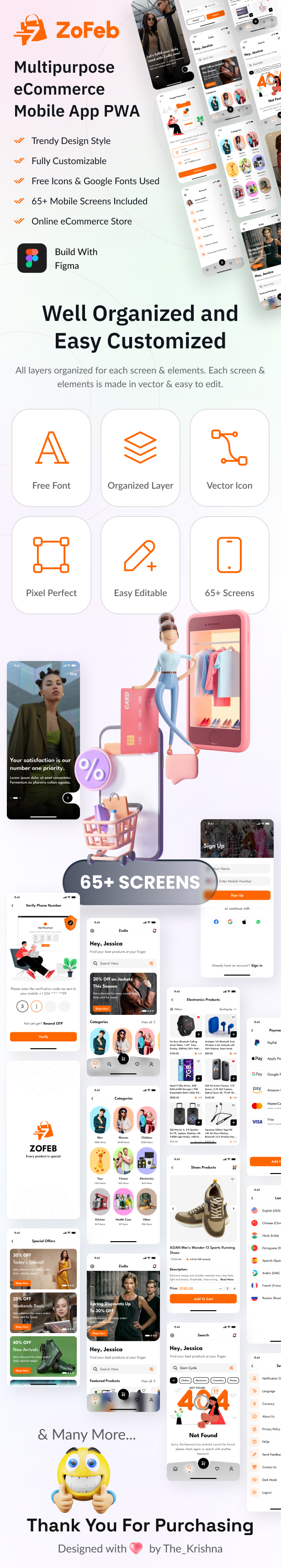 Multipurpose eCommerce Store Mobile App PWA HTML Template - ZoFeb - 2