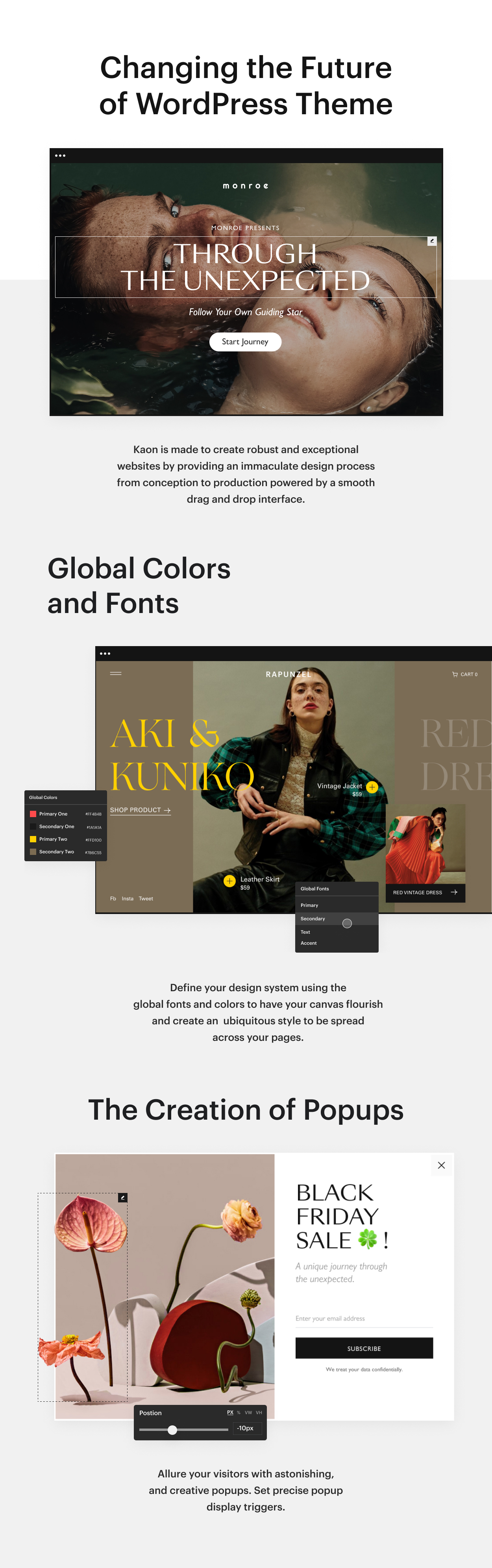 Kaon WordPress Theme - Front End Builder