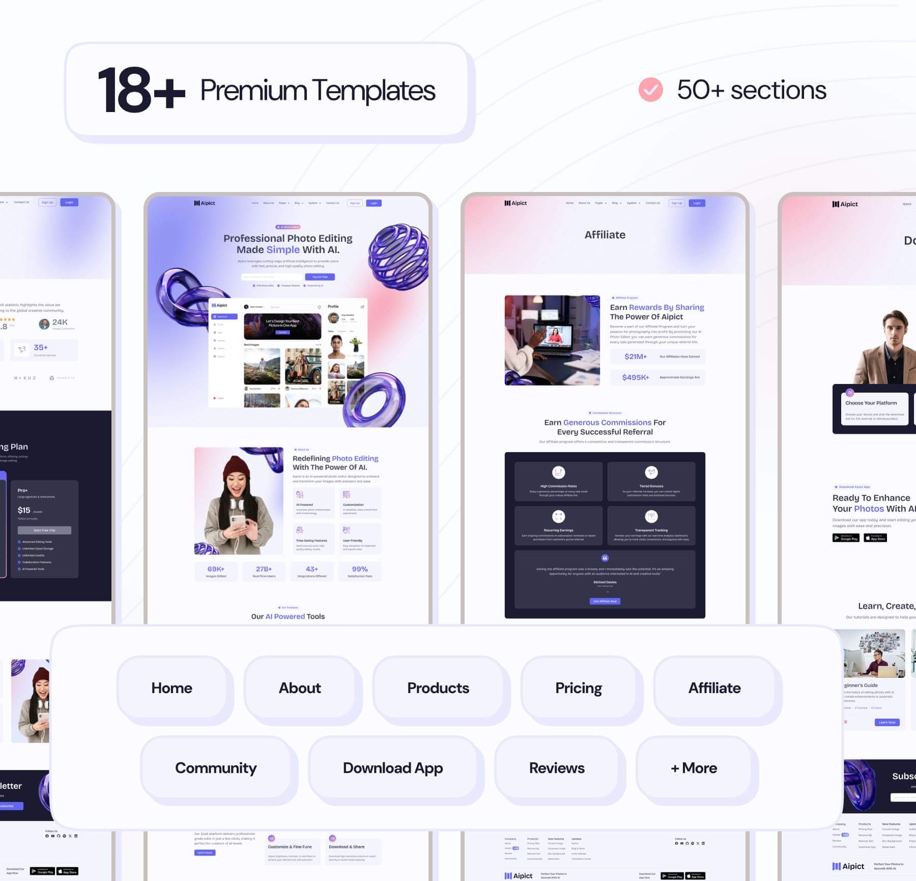 Aipict - Saas AI Photo Editor Website Elementor Pro Template Kit - 5