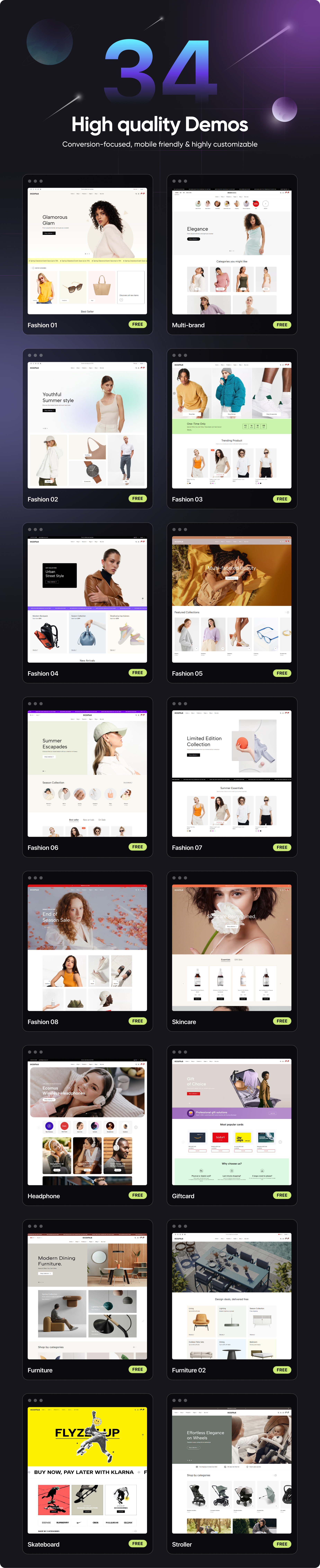 Ecomus Fashion eCommerce HTML, Bootstrap Template