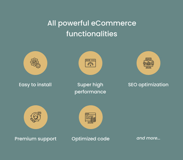 All powerful eCommerce functionalities