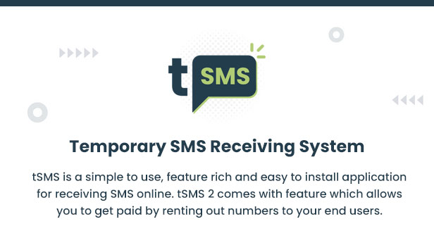 tSMS - Temporary SMS Receiving System - SaaS - Rent out Numbers - 5