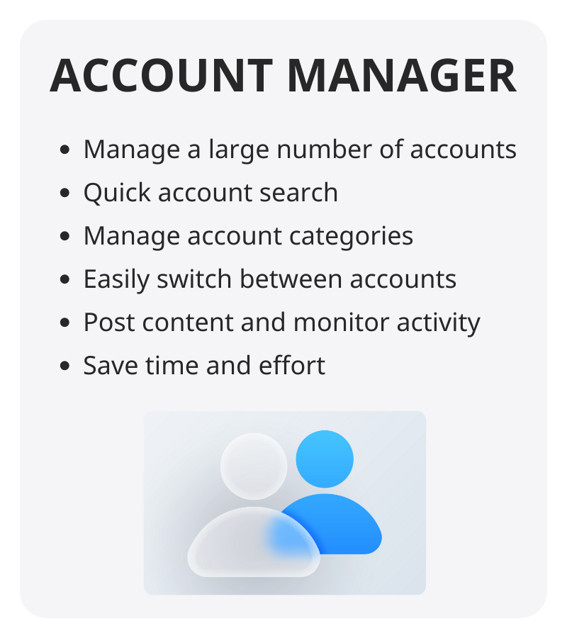 Multiple Accounts Manager Pro features