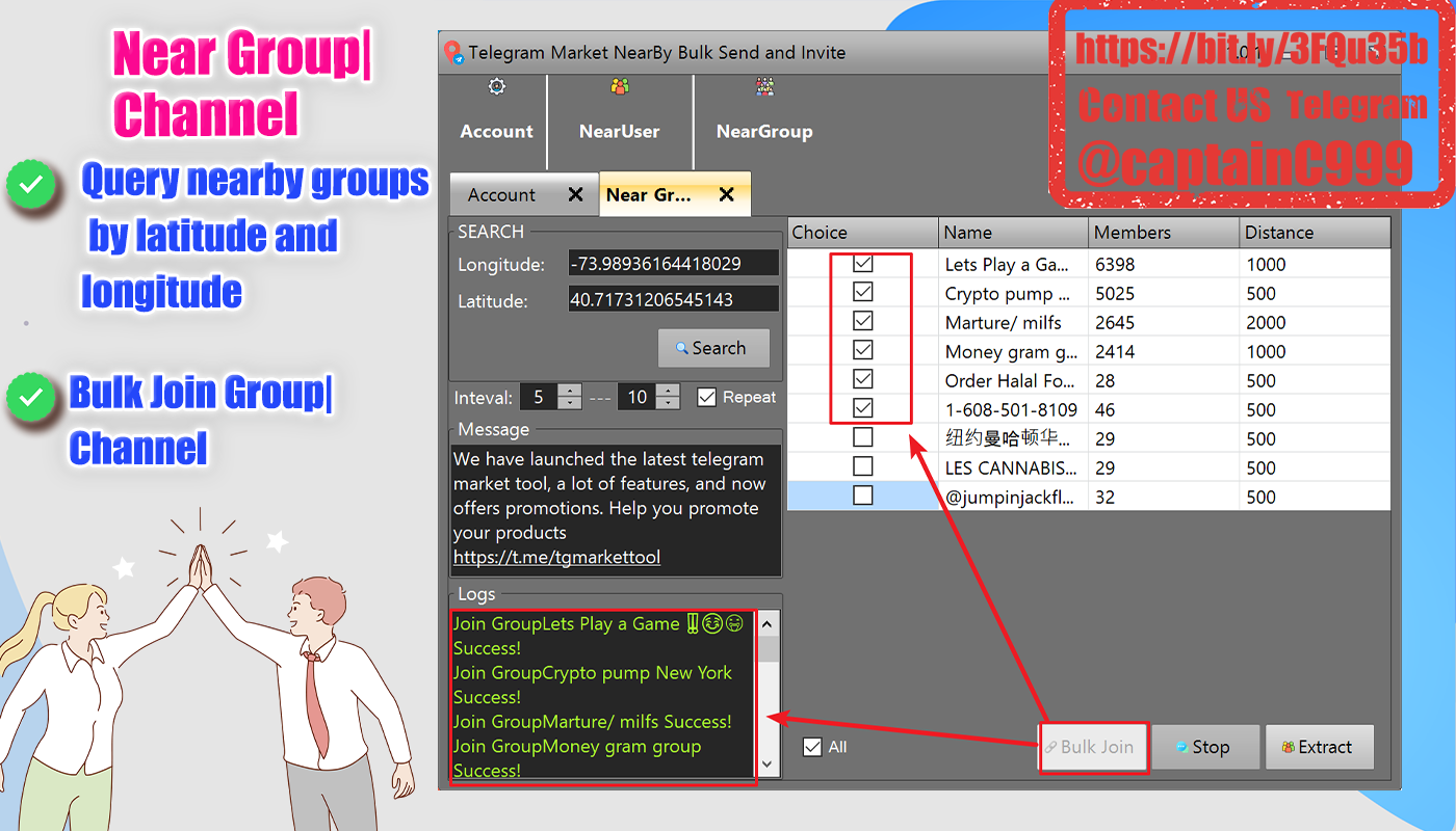 Telegram Nearby Bulk Send | Extract |Invite Pro