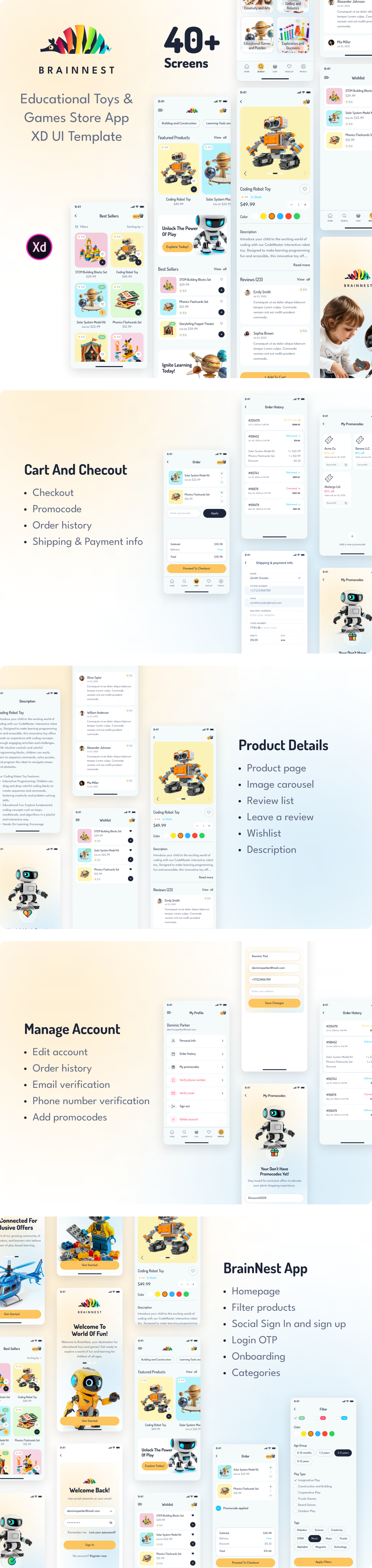 BrainNest - Educational Toys & Games Store App XD UI Template - 4