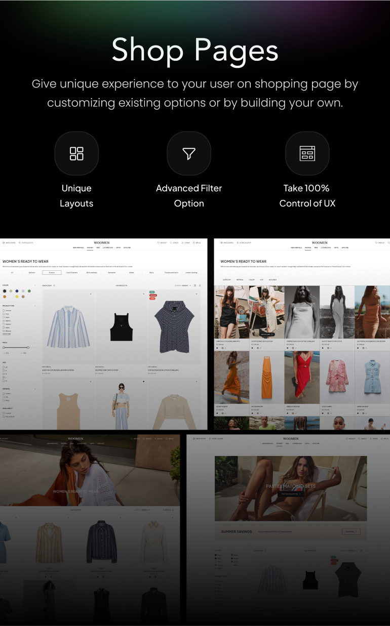 shop pages