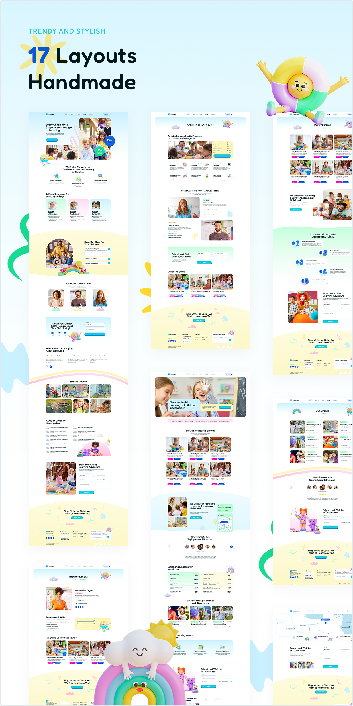 17 layouts handmade
