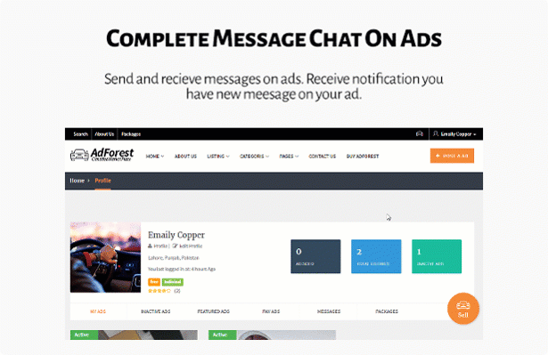 AdForest - classified theme chat system