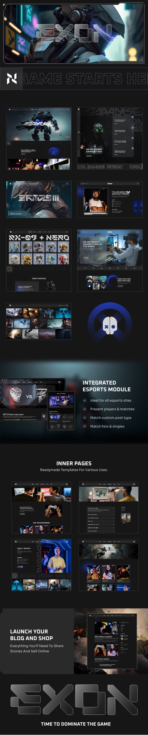 Exon - Gaming and eSports WordPress Theme - 2