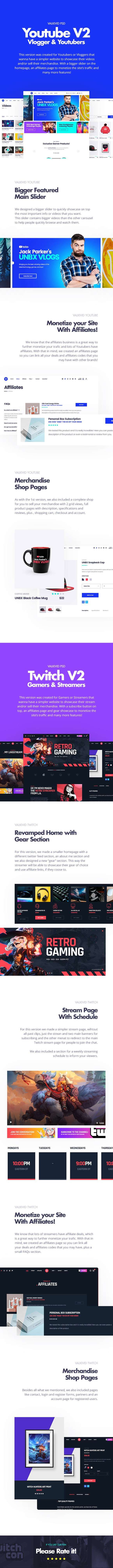 Valkivid - Streamer and Youtuber PSD Template - 14