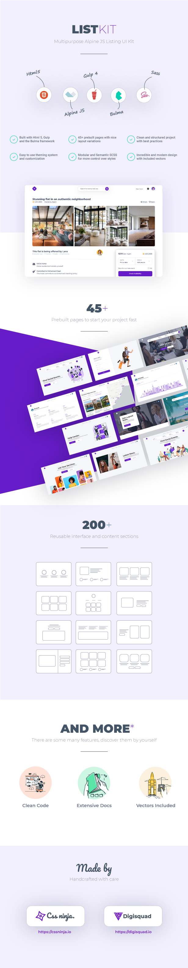 Listkit - Multipurpose Alpine JS and Bulma Listing UI Kit - 1