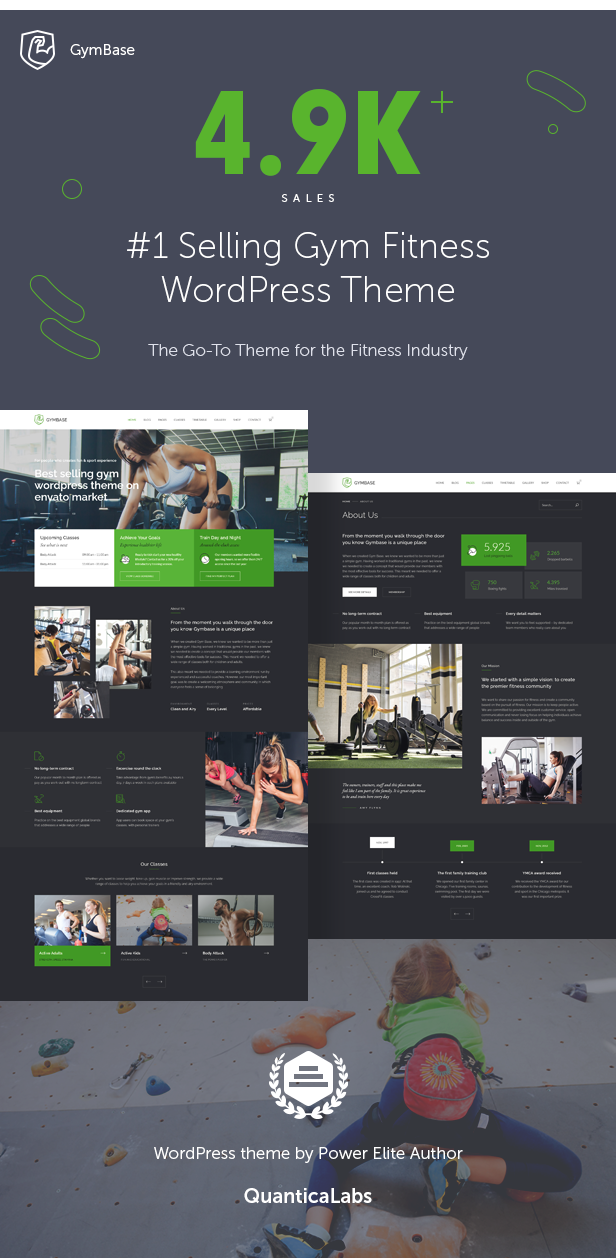 GymBase WordPress Theme for gym, fitness and workout centers