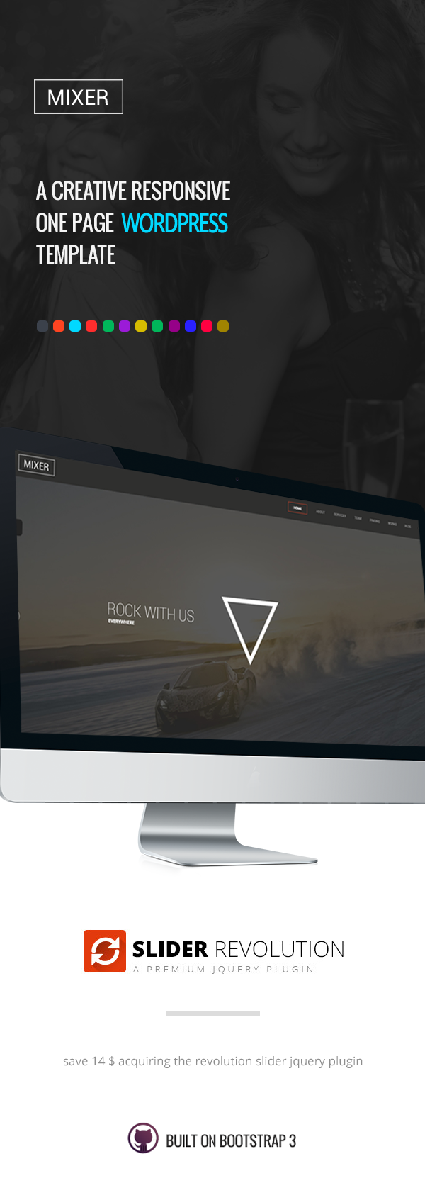 Mixer - One Page WordPress Theme - 1